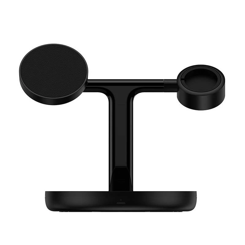 Baseus Swan 3-in-1 belaidis magnetinis įkrovimo laikiklis 20W juodas universalus variantas (su USB-C 3A 1 m kabeliu)