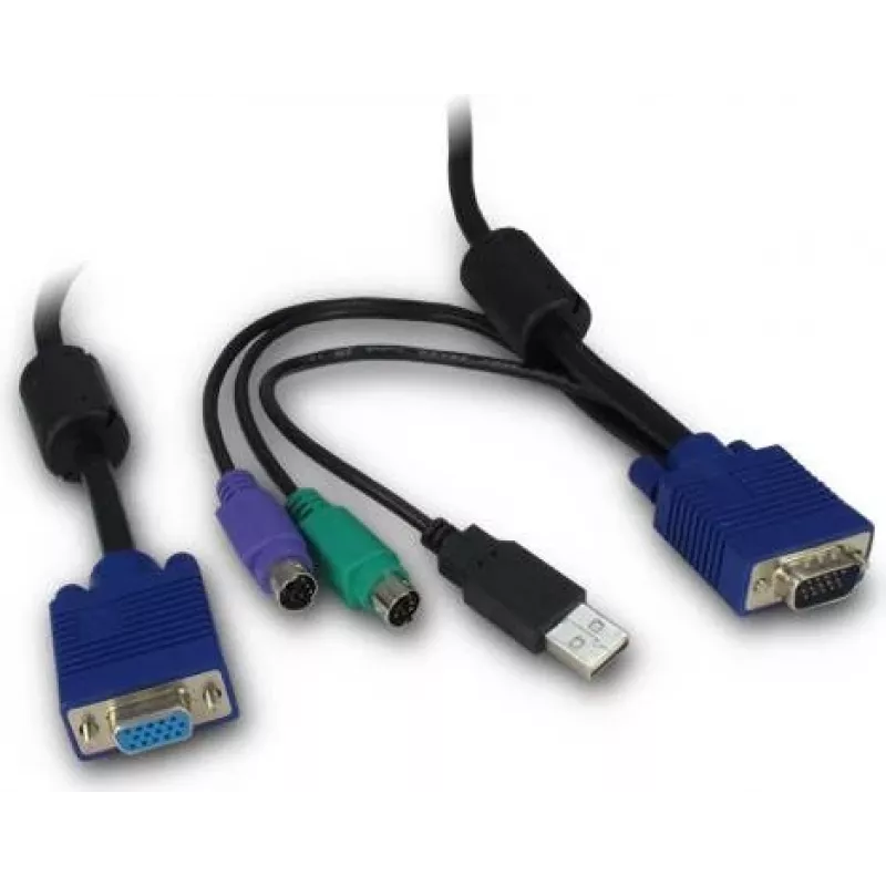 KVM laidas Inter-Tech 88887250 Juodas Mėlynas 3 m