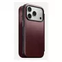 Mobiliojo telefono dėklas Nomad Modern Leather Folio, skirtas Apple iPhone 17 Pro, 6,3 colio (16 cm), oda, bordo spalvos