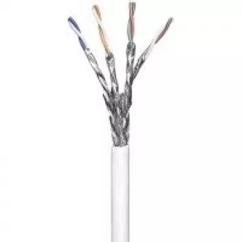 Wentronic Goobay CAT 6 tinklo kabelis, S/FTP (PiMF), baltas, 100 m – CCA vario mišinys, AWG 23/1 (vientisas), LSZH (94222)