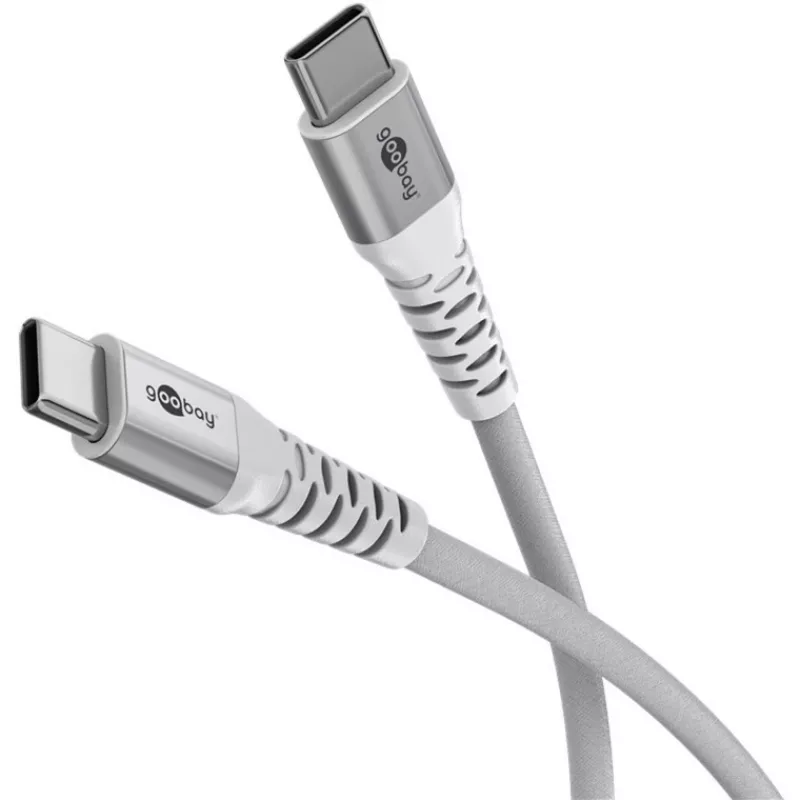 super-soft USB 2.0 pintas laidas, USB-C kištukas > USB-C kištukas (Baltas, 3 metrai)