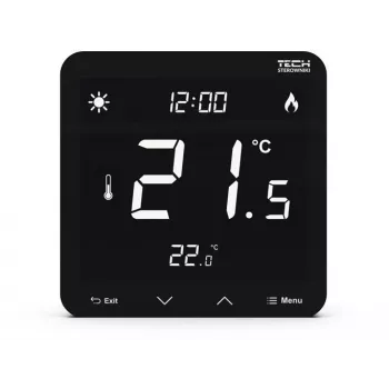Laidinis dviejų būsenų kambario termostatas ST-297z v3 Tech Controllers — įleidžiamas, juodas