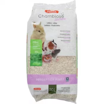Gaubiančios katės kraiko granulės ZOLUX Chambiose Nature 30 L — natūralios sugeriančios granulės, augalinės skaidulos, biologiškai skaidus