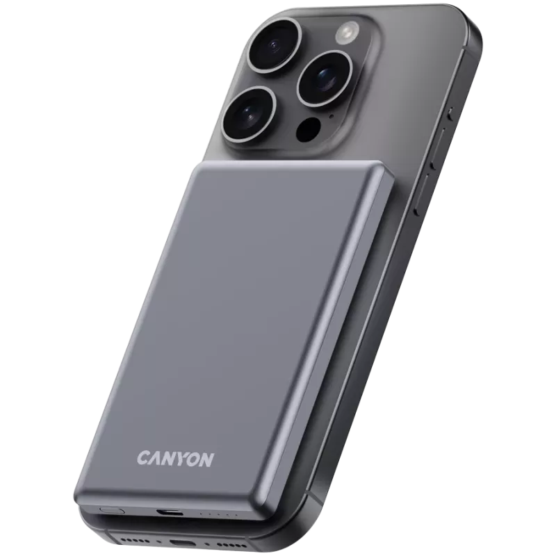 Canyon OnPower 505 - Powerbank - 5.000 mAh - į USB-C - iš USB-C PD 20W + belaidis magnetinis 1