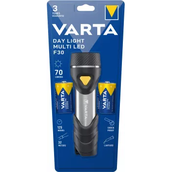 Rankinis žibintuvėlis Varta Day Light Multi LED F30 juoda sidabrinė geltona
