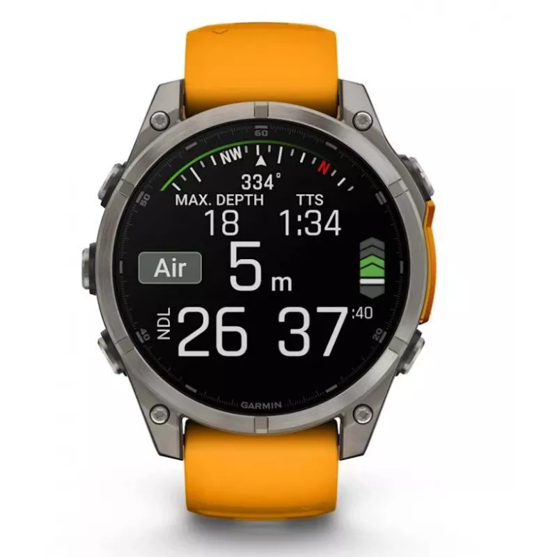Garmin fenix 8 3,56 cm (1,4) AMOLED 47 mm Skaitmeninis 454 x 454 pikseliai Liečiamas ekranas Grafitas Wi-Fi GPS (palydovas)