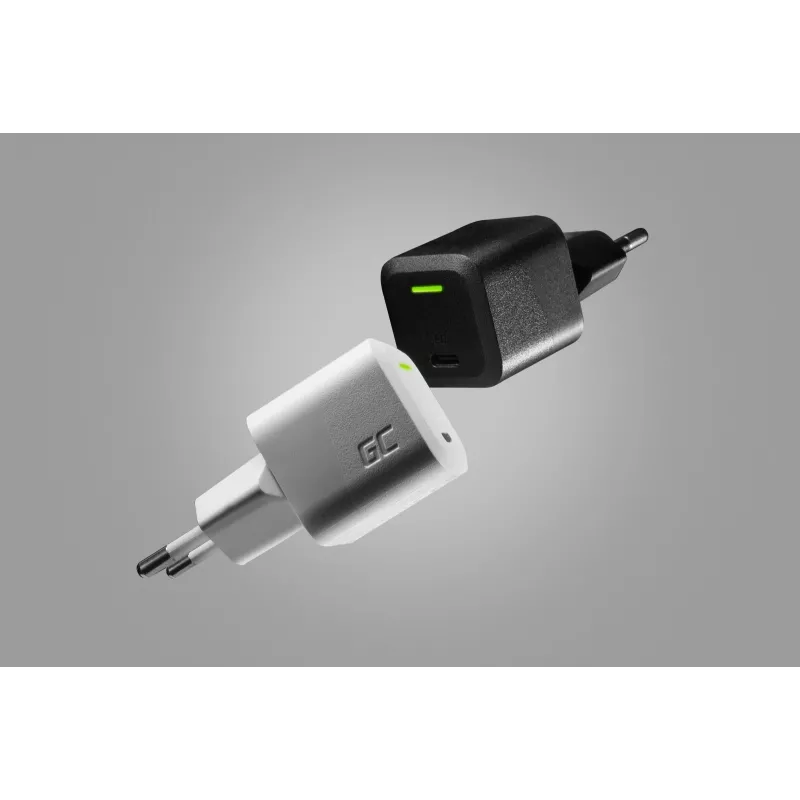 Mobiliojo įrenginio įkroviklis Green Cell CHARGC06, USB-C 33W, Quick Charge 3.0, kintamosios srovės įvestis 100–240V, juodas