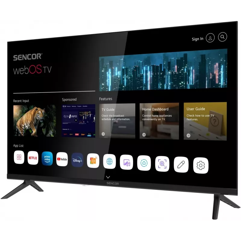 Televizorius SENCOR SLE 32S830WB 32 colių LED išmanusis webOS 12V BT5.0