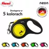 Ištraukiamas pavadėlis Flexi New NEON 5 m - juostinis pavadėlis, mažiems šunims iki 15 kg, juoda/geltona