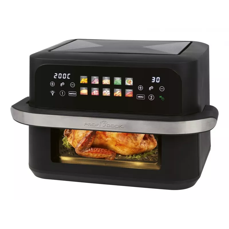ProfiCook PC-FR 1313 H dviguba karšto oro gruzdintuvė, 10 L, 2400 W, juoda/nerūdijantis plienas