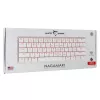 Mechaninė klaviatūra White Shark Nagamaki GK-006211 — kompaktiškas išdėstymas, raudoni mechaniniai jungikliai, baltas korpusas