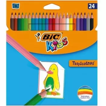 Spalvoti pieštukai BIC TROPICOLORS 24 spalvos 022510