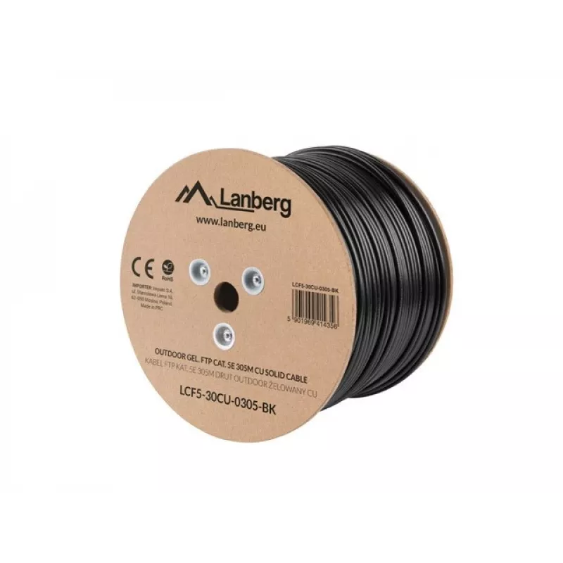 Tinklo kabelis Lanberg LCF5-30CU-0305-BK RJ45 Cat5e 305 m Juoda
