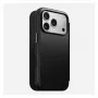 Mobiliojo telefono odinis aplankas Nomad Modern Leather Folio Cover, skirtas iPhone 17 Pro, 16 cm (6,3 colio), juodas, 4 kortelių kišenės