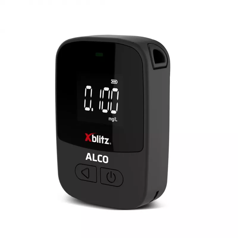 Rankinis elektrocheminis alkotesteris Xblitz ALCO — BAC 0–4%, tikslumas 0,05%, LCD, 5 kandikliai, 2×1,5 V baterijos