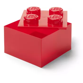 LEGO plyta 4 raudona permatoma – 4x2 smeigtukų permatoma raudona statybinė plyta