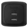 Vidinis kintamosios srovės greitasis įkroviklis Belkin WCH019kqBK — 2× USB‑C, juodas, OVP/OC/OT/SC apsauga