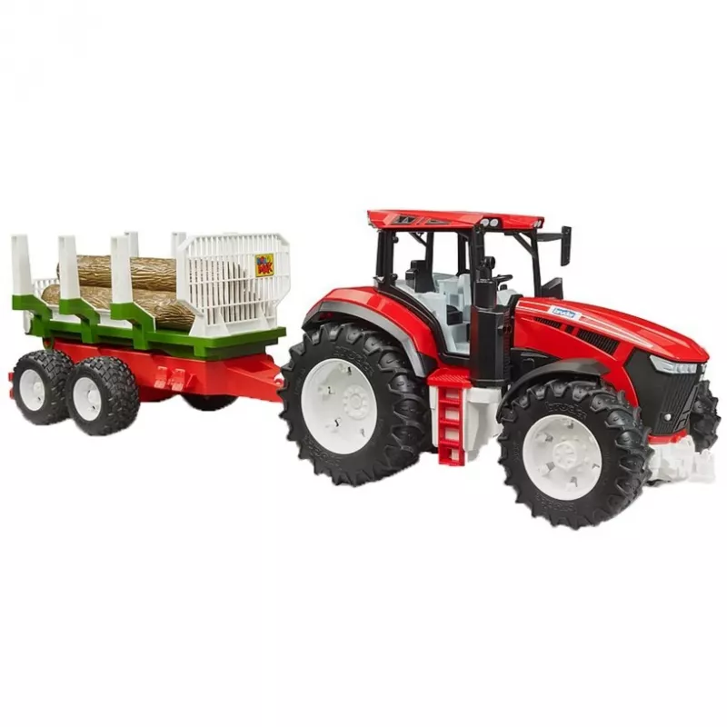 BRUDER Traktorius su Priekaba Medienai BR-03453 – Mechaninis Žaislas, Suderinamas su Bruder Figūrėlėmis