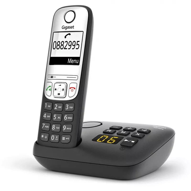 Gigaset A690A - Analoginis/DECT telefonas - Belaidė rankinė - Garsiakalbio sistema - 100 įrašų - Juoda (S30852-H2830-B101)