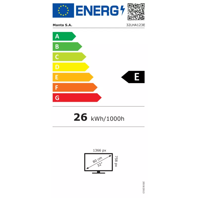 TV Manta 32LHA123E 32 col. HD LCD 1366 x 768