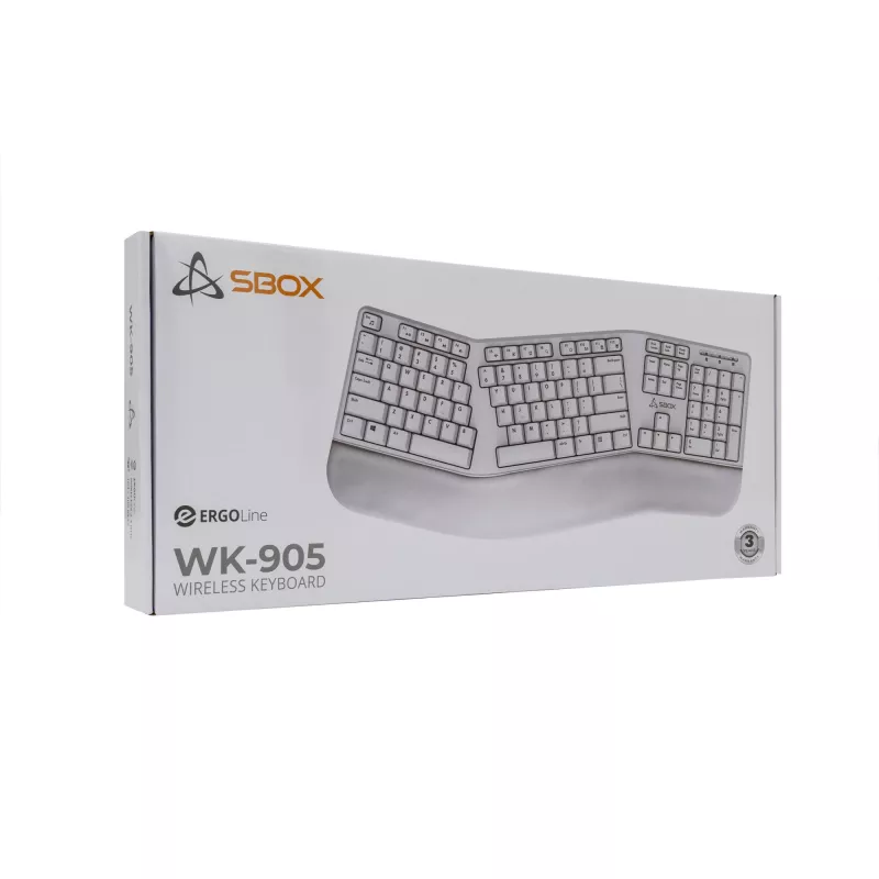 Belaidė klaviatūra SBOX WK-905 US — smėlio spalvos, USB belaidis ryšys, US išdėstymas