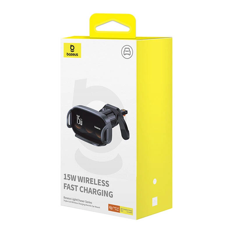 USB laidas Baseus LightChaser 15W Qi Arç Chzı-Siyah