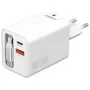 Vidinis USB-C/USB-A greitasis įkroviklis 4smarts 541065 — Universalus AC 100–240 V, maks. 20 V, 0,7 m laidas, baltas