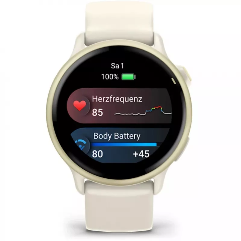 Garmin vívoactive 6 3,05 cm (1,2) AMOLED 42 mm Skaitmeninis 390 x 390 pikselių Liečiamas ekranas Baltas Wi-Fi GPS (palydovas)