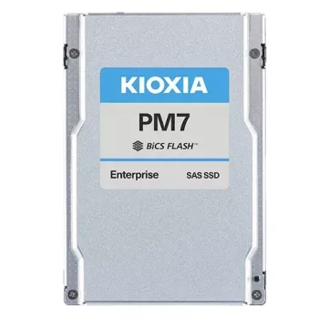 SSD Kioxia PM7-R 3.84 TB 2.5 colio SAS BiCS FLASH TLC — 4200 MB/s skaitymo, 3650 MB/s rašymo
