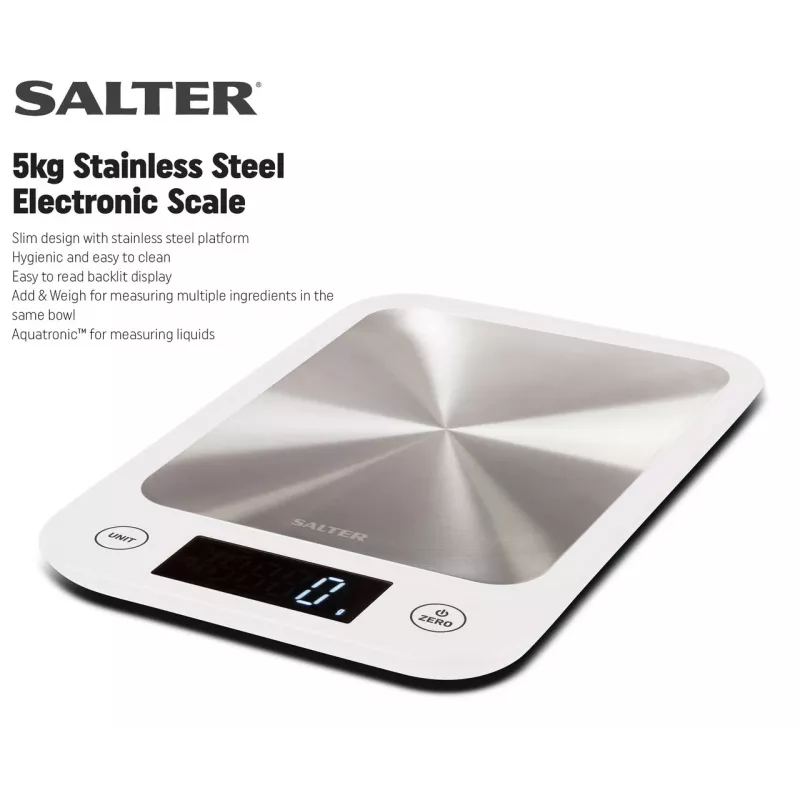 Salter 1105 SSWHDREU16 5kg virtuvės svarstyklės