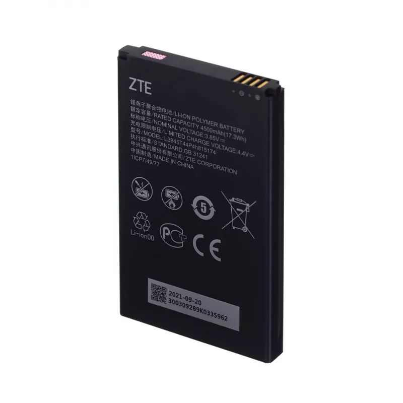 Mobiliojo tinklo maršrutizatorius ZTE MU5001 — nešiojamas 5 GHz Wi‑Fi 6, 4500 mAh baterija, SDX55, NanoSIM, 3,8 Gb/s atsisiuntimas