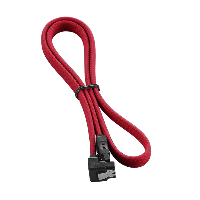 CableMod ModMesh - SATA kabelis - Serial ATA 150/300/600 - SATA (W) dešiniuoju kampu į SATA (W) - 60 cm - Raudona (CM-CAB-RSAT-N60KR-R)