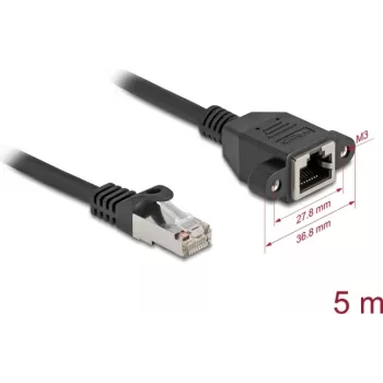 Tinklo kabelis DeLOCK 90779 juodas 5 m Cat6a S/FTP RJ-45
