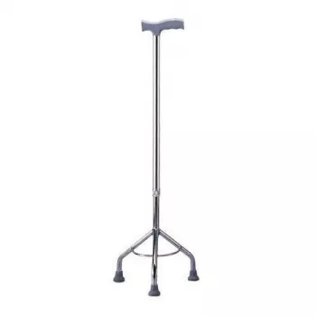 Reabilitacinė trikojė lazdelė MDH reguliuojamo aukščio 73–95,5 cm aliuminis plienas sidabrinė, maks. apkrova 100 kg