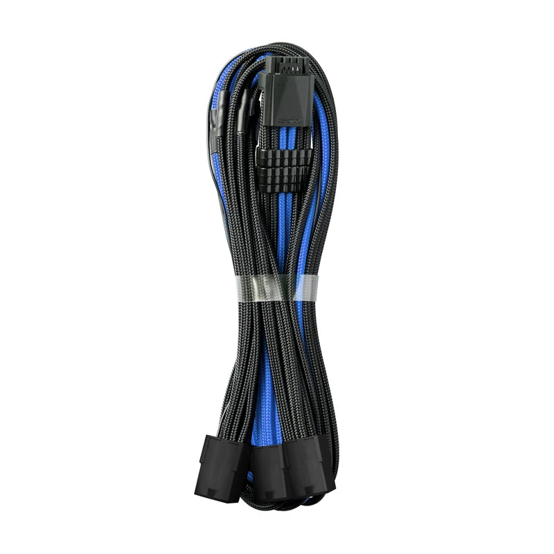 Maitinimo kabelis CableMod PRO ModMesh 12VHPWR į 8 kontaktų PCIe, 45 cm, juoda/mėlyna