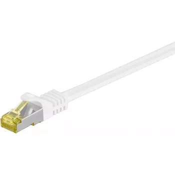 Wentronic Goobay Cat.7 neapdoroto kabelio komutacinis kabelis, S/FTP (PiMF), baltas, 25 m - LSZH be halogenų, varis, RJ45 kištukas (91100)