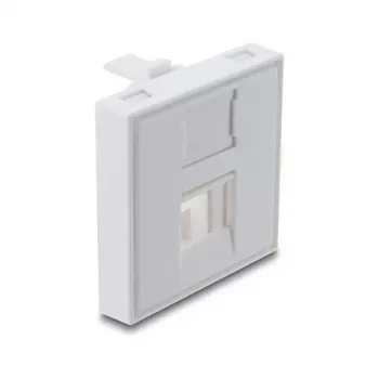Įsegamas 45×45 mm Keystone modulio dangtelis DELOCK Easy 45 1 prievadui, ABS, baltas, su dulkių dangteliu