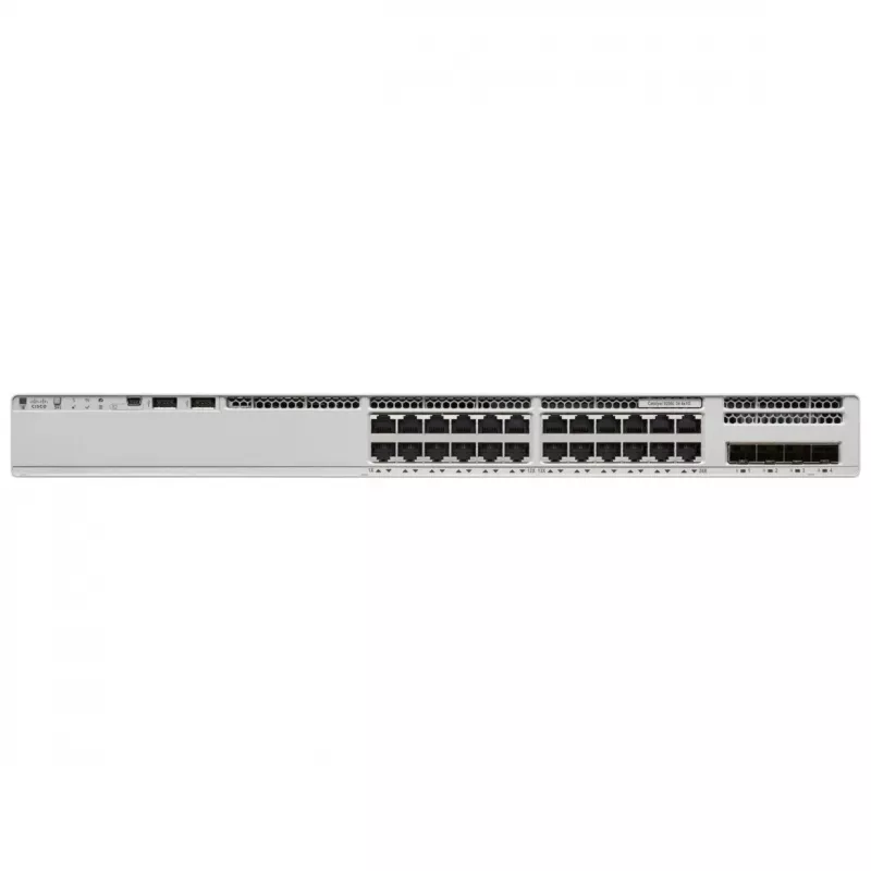 Cisco Catalyst 9200L serijos 24 prievadų jungiklis (24x 1G Base-T, 4x SFP) su 1x 125W PSU Network Essent E