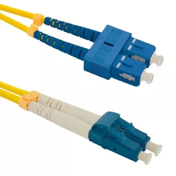 Qoltec - komutacinis kabelis - vienmodis SC/UPC (M) į vienmodį LC/UPC (M) - 1 M - šviesolaidinis - dvipusis - 9 / 125 mikrometrai - G.652D -