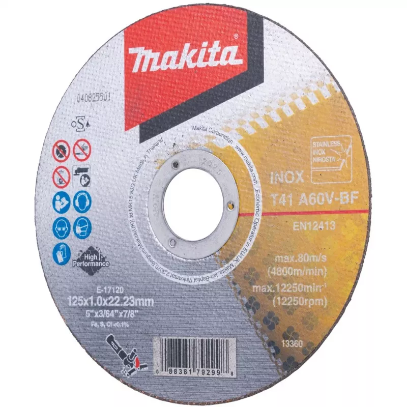 “Makita E-17120-12” pjovimo diskas tiesus 125 mm 12 vnt. (E-17120-12)