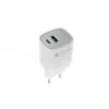 Laidinis mobiliųjų įrenginių įkroviklis NATEC NUC-2140, 30W, USB-C PD 3.0 + USB-A, Samsung AFC, Baltas