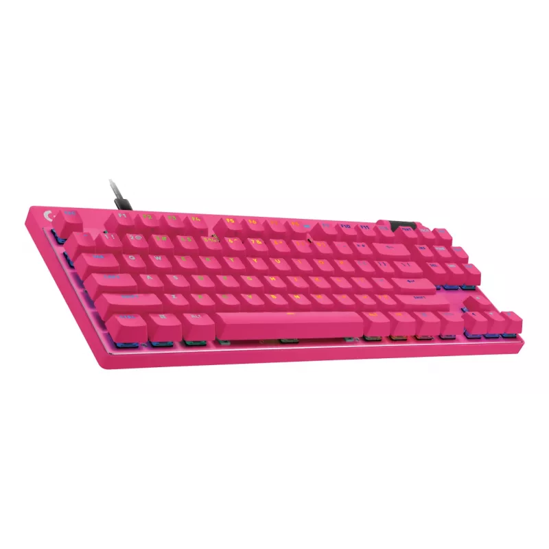 Žaidimų klaviatūra Logitech G 920-013249 USB AZERTY prancūziška rožinė be skaitmenų dalies