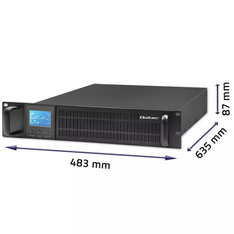 UPS QOLTEC 53946 Line Interactive 2 kVA nepertraukiamo maitinimo šaltinis