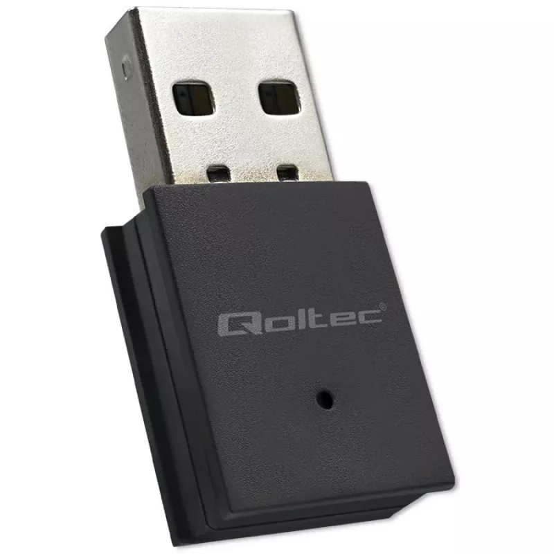 Belaidis mini USB Wi‑Fi adapteris QOLTEC 57007 — Vienos juostos 2,4 GHz, iki 150 Mbps, vidinė antena