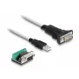 DeLOCK 63465 Serial kabelis Juoda Transparent 1.8m USB Type-A DB-9