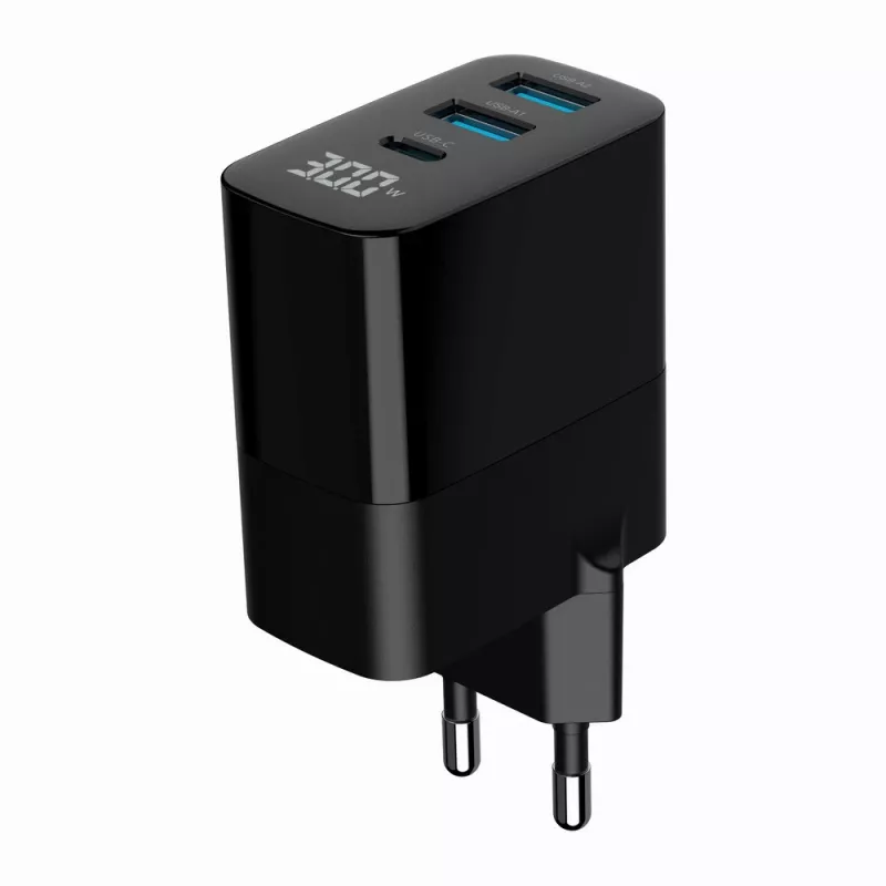 Gembird TA-UC-PDQC30LCD-BK-02 mobile device charger Universal Juoda AC Fast charging vidinis