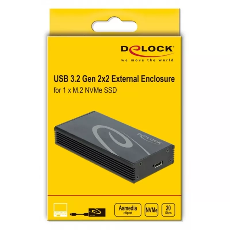 Išorinė korpusas DeLOCK M.2 NVMe PCIe SSD USB 3.2 Gen 2x2