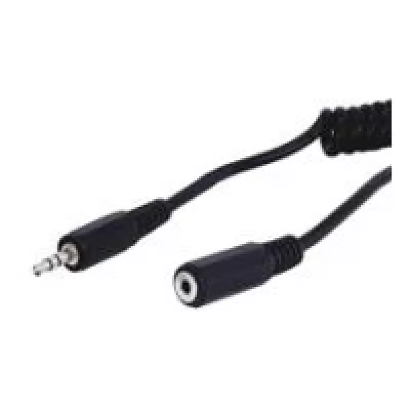 Wentronic Goobay 3,5 mm lizdo ilginamasis laidas, juodas, 5 m - 3,5 mm kištukas (3 kontaktų, stereofoninis) > 3,5 mm lizdas (3 kontaktų, stereofoninis) (50017)