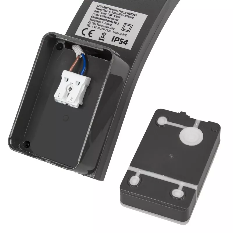 Lauko sieninis LED šviestuvas MACLEAN MCE343 GR — 10W, fasado apšvietimas, pilkas