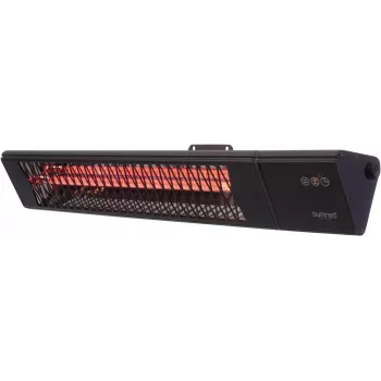Infraraudonųjų spindulių šildytuvas SUNRED PRO25W-SMART, sieninis trikampis tamsus, 2500 W, juodas, IP55